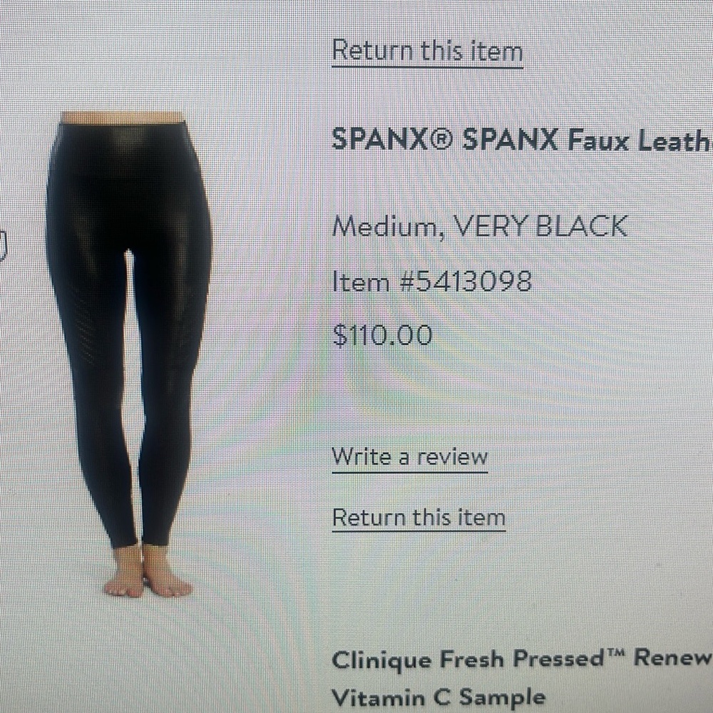 SPANX Very Black Faux Leather Moto Leggings
